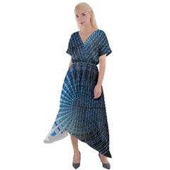 Data-computer-internet-online Cross Front Sharkbite Hem Maxi Dress by Ket1n9