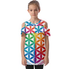 Heart Energy Medicine Fold Over Open Sleeve Top by Ket1n9