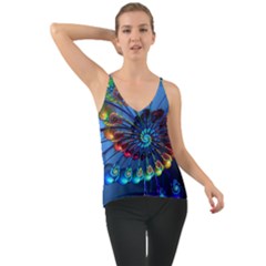 Top Peacock Feathers Chiffon Cami by Ket1n9