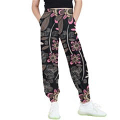 Flower Art Pattern Kids  Joggers by Ket1n9