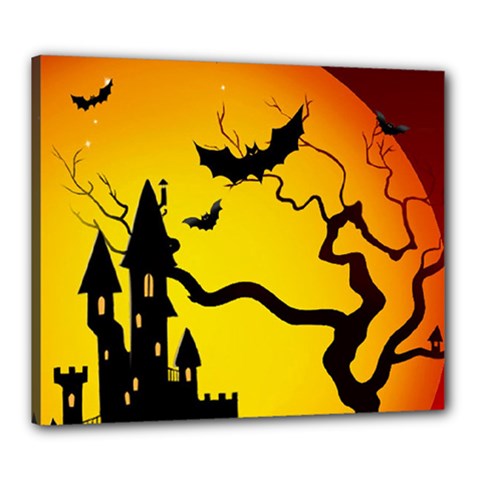 Halloween Night Terrors Canvas 24  X 20  (stretched) by Ket1n9