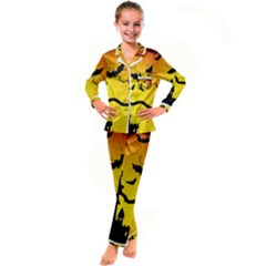 Halloween Night Terrors Kids  Satin Long Sleeve Pajamas Set by Ket1n9