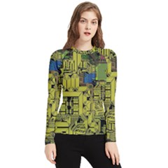 Technology Circuit Board Women s Long Sleeve Rash Guard by Ket1n9