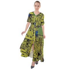 Technology Circuit Board Waist Tie Boho Maxi Dress by Ket1n9