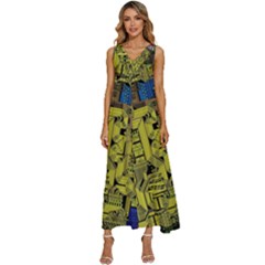 Technology Circuit Board V-neck Sleeveless Loose Fit Overalls by Ket1n9