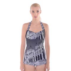 Architecture-parliament-landmark Boyleg Halter Swimsuit  by Ket1n9