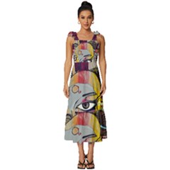 Graffiti-mural-street-art-painting Tie-strap Tiered Midi Chiffon Dress by Ket1n9