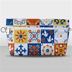 Mexican-talavera-pattern-ceramic-tiles-with-flower-leaves-bird-ornaments-traditional-majolica-style- Handbag Organizer by Ket1n9
