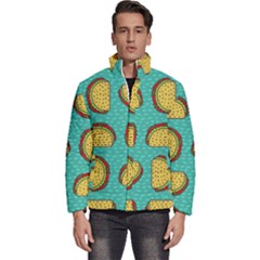 Taco-drawing-background-mexican-fast-food-pattern Men s Puffer Bubble Jacket Coat by Ket1n9