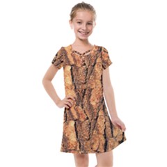 Bark Texture Wood Large Rough Red Wood Outside California Kids  Cross Web Dress by Ket1n9