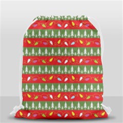 Christmas-papers-red-and-green Drawstring Bag (small) by Grandong