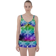 Christmas-snowflake-background Tie Front Two Piece Tankini by Grandong