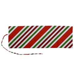 Christmas-color-stripes Roll Up Canvas Pencil Holder (m) by Grandong