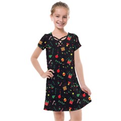 Christmas Paper Stars Pattern Texture Background Colorful Colors Seamless Copy Kids  Cross Web Dress by Grandong