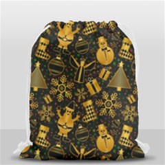 Christmas Background Seamless Pattern Pattern Drawstring Bag (small) by Grandong