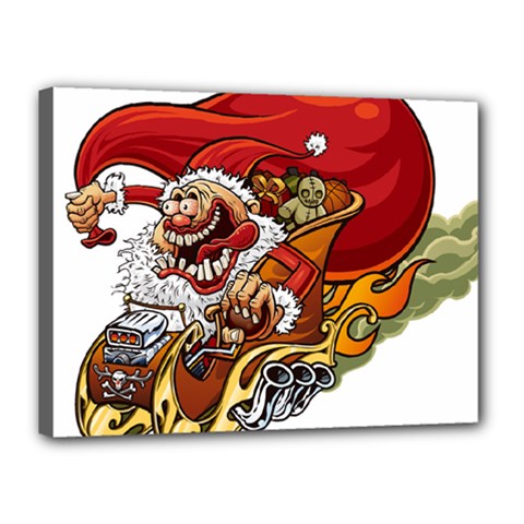Funny Santa Claus Christmas Canvas 16  X 12  (stretched) by Grandong