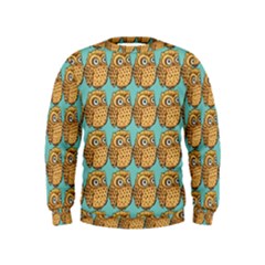 Owl-pattern-background Kids  Sweatshirt by Grandong
