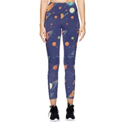 Space Galaxy Planet Universe Stars Night Fantasy Pocket Leggings  by Grandong