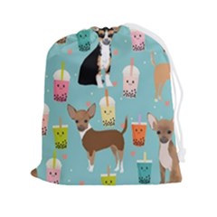 Chihuahua Bubble Kawaii Boba Tea Cute Dog Drawstring Pouch (2xl) by Grandong