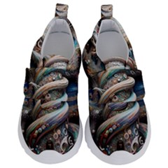 Fantasy Psychedelic Building Spiral Kids  Velcro No Lace Shoes by Ravend