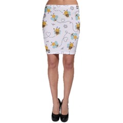 Bee Art Pattern Design Wallpaper Background Print Bodycon Skirt by Vaneshop