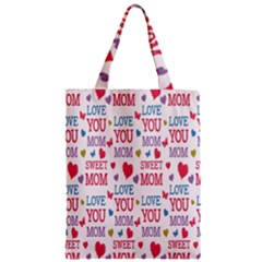 Love Mom Happy Mothers Day I Love Mom Graphic Zipper Classic Tote Bag by Vaneshop