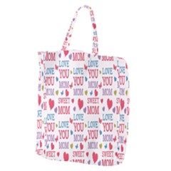 Love Mom Happy Mothers Day I Love Mom Graphic Giant Grocery Tote by Vaneshop