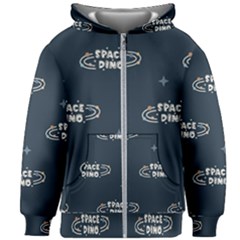 Space Dino Art Pattern Design Wallpaper Background Kids  Zipper Hoodie Without Drawstring by Vaneshop