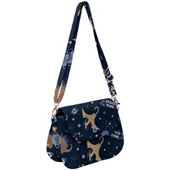 Space Theme Art Pattern Design Wallpaper Saddle Handbag by Vaneshop