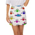 Fish Swim Cartoon Funnycute Mini Front Wrap Skirt View1