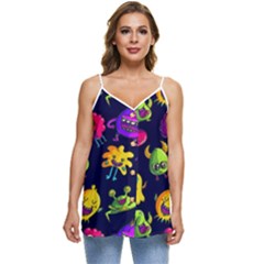 Space Patterns Casual Spaghetti Strap Chiffon Top by Amaryn4rt
