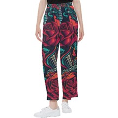Vintage Flash Tattoos Designs Seamless Pattern Women s Pants  by Amaryn4rt