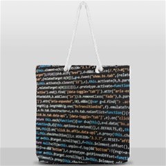 Close Up Code Coding Computer Full Print Rope Handle Tote (large) by Amaryn4rt