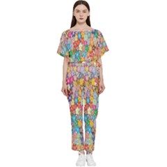 Retro Ethnic Background Pattern Vector Batwing Lightweight Chiffon Jumpsuit by Amaryn4rt