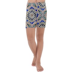Ceramic-portugal-tiles-wall- Kids  Lightweight Velour Capri Yoga Leggings by Amaryn4rt