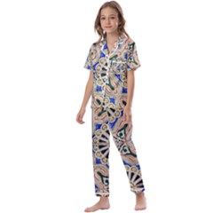 Ceramic-portugal-tiles-wall- Kids  Satin Short Sleeve Pajamas Set by Amaryn4rt