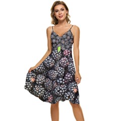 Blackberries-background-black-dark Sleeveless Tie Front Chiffon Dress by Amaryn4rt