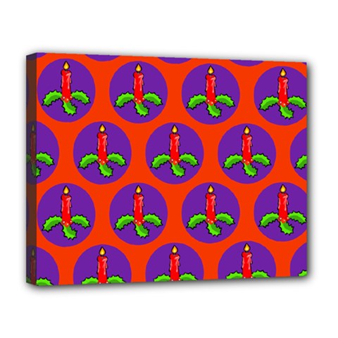 Christmas Candles Seamless Pattern Canvas 14  X 11  (stretched) by Amaryn4rt