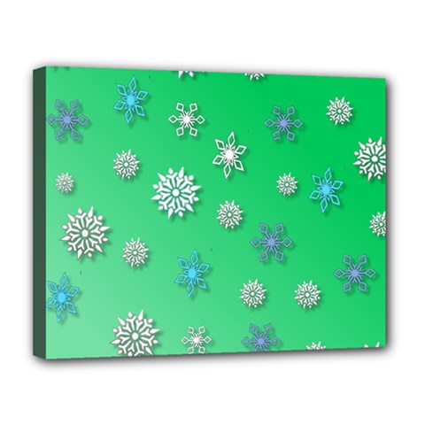 Snowflakes-winter-christmas-overlay Canvas 14  X 11  (stretched) by Amaryn4rt