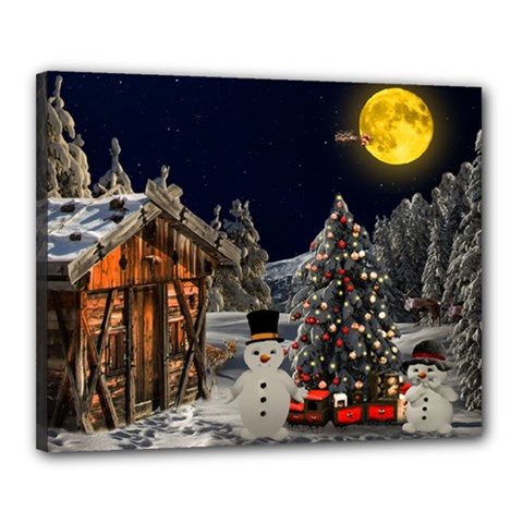 Christmas-landscape Canvas 20  X 16  (stretched) by Amaryn4rt