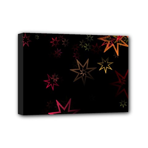 Christmas-background-motif-star Mini Canvas 7  X 5  (stretched) by Amaryn4rt