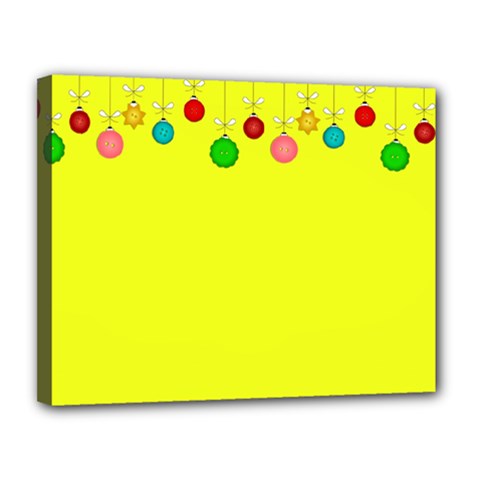 Christmas-bowls-garland-decoration Canvas 14  X 11  (stretched) by Amaryn4rt