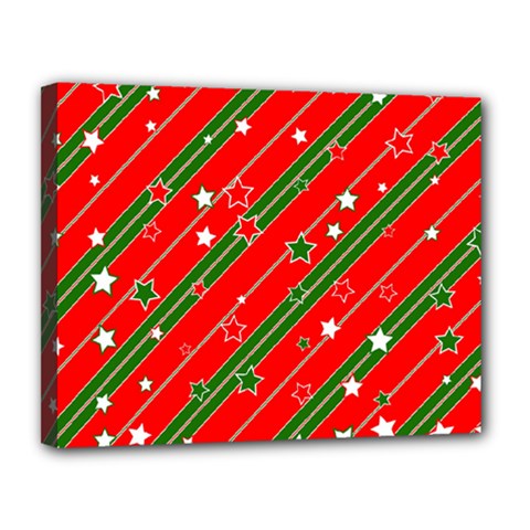 Christmas-paper-star-texture     - Canvas 14  X 11  (stretched) by Amaryn4rt