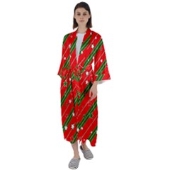 Christmas-paper-star-texture     - Maxi Satin Kimono by Amaryn4rt