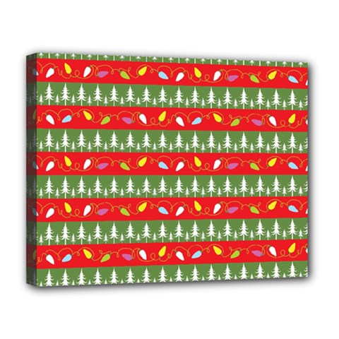 Christmas-papers-red-and-green Canvas 14  X 11  (stretched) by Amaryn4rt