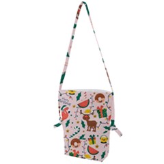 Colorful-funny-christmas-pattern Merry Xmas Folding Shoulder Bag by Amaryn4rt