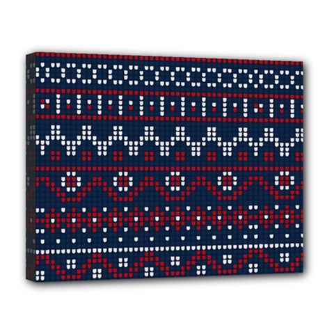 Christmas-concept-with-knitted-pattern Canvas 14  X 11  (stretched) by Amaryn4rt