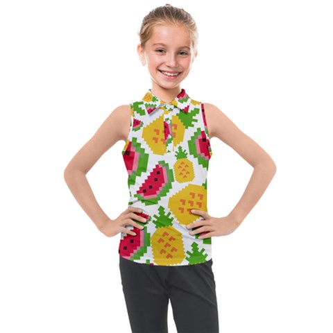 Watermelon-pattern-se-fruit-summer Kids  Sleeveless Polo T-shirt by Amaryn4rt