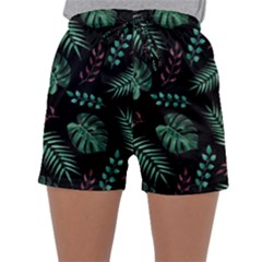 Abstract-seamless-pattern-with-tropical-leaves Sleepwear Shorts by Amaryn4rt