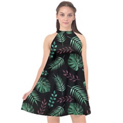 Seamless Bakery Vector Pattern Halter Neckline Chiffon Dress  by Amaryn4rt